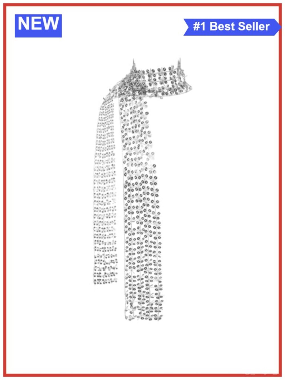 Women's Sequin Lace Lightweight Skinny Scarf Belt Shawl Party Prom